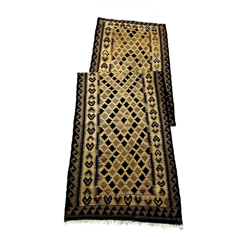 Riehl Runner 100 cm x 400 cm Geometric Hand Woven Kilim Area Rug