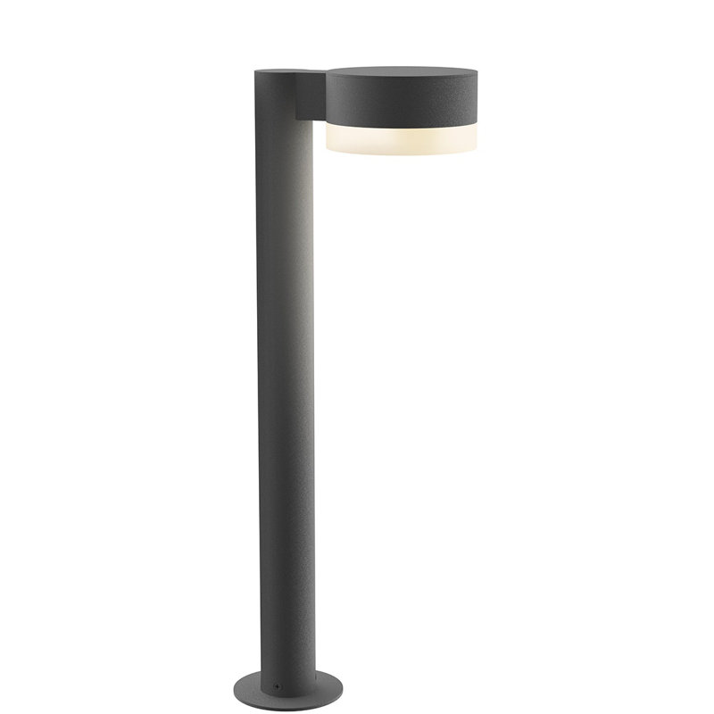 Reals LED Bollard Light, 22" H x 5" W x 7.75" D, Gray, Frosted