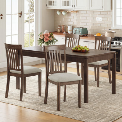 Chaises d'appoint rembourrées en bois avec dossier à lattes verticales