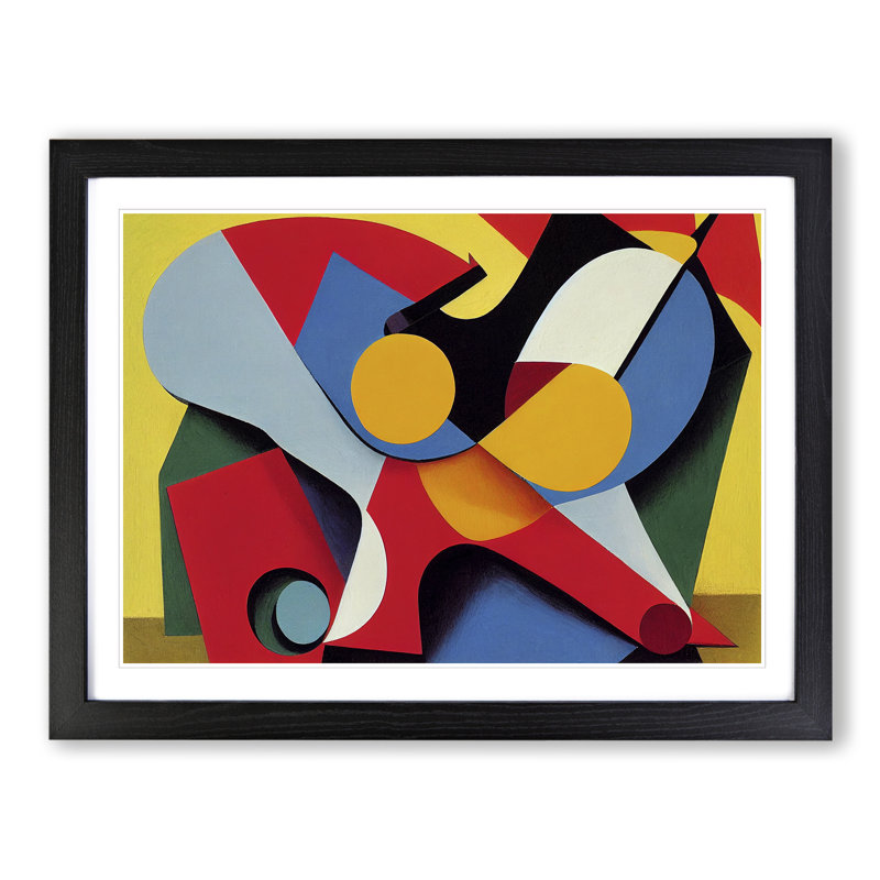 Seductive Modern Abstract - Framed Print, Black , 46cm H x 64cm W x 2cm D