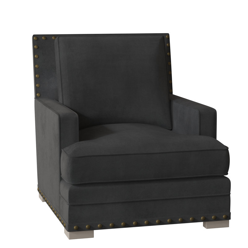 Cantor 34.5" W Sunbrella® Down Cushion Armchair, Blanca, Akiko Graphite Performance 5534-011