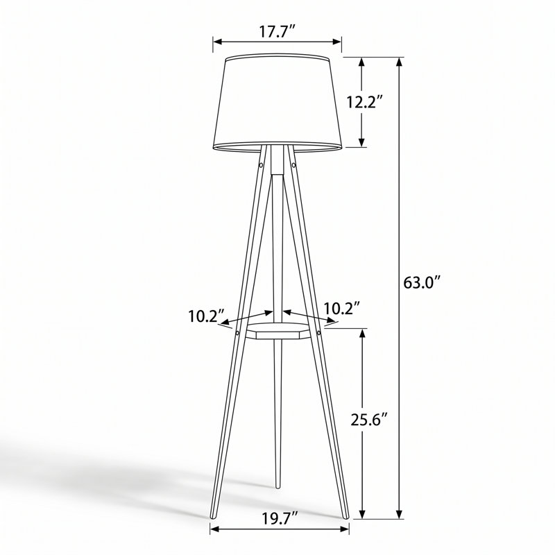 Artisan Walnut Drum Shade Floor Lamp