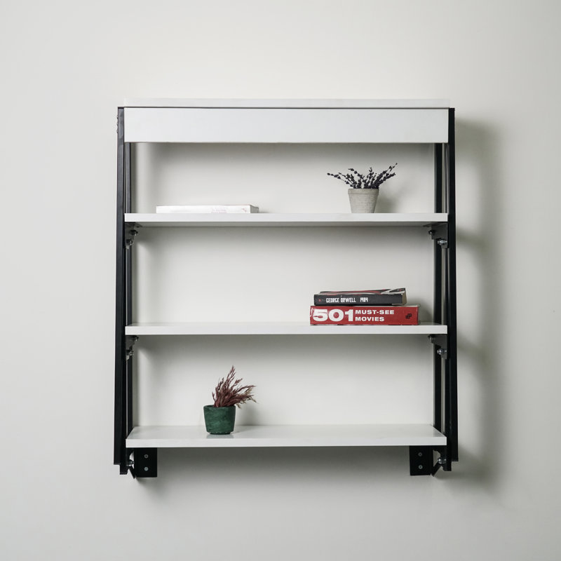 Mikenas Murphy Folding Table and Wall Shelf (MDF), White