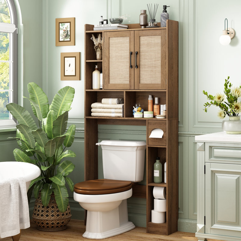 Armoire de rangement pour salle de bain 67 po avec boîte à mouchoirs 67 po, Naturel