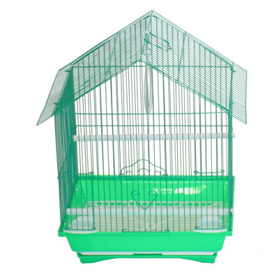 Presswood Plastic Pointed Top Travel Bird Cage with Perch