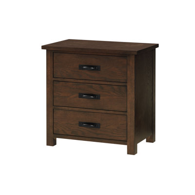 Solid Hardwood 3-Drawer Nightstand