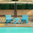 Grandcourt Fully Assembled All-Weather Outdoor Folding Patio Chair and Table 3 Piece Set