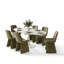 Ensemble de table de salle à manger ovale moderne 7 pièces pour 6 personnes avec chaises rembourrées-132790277