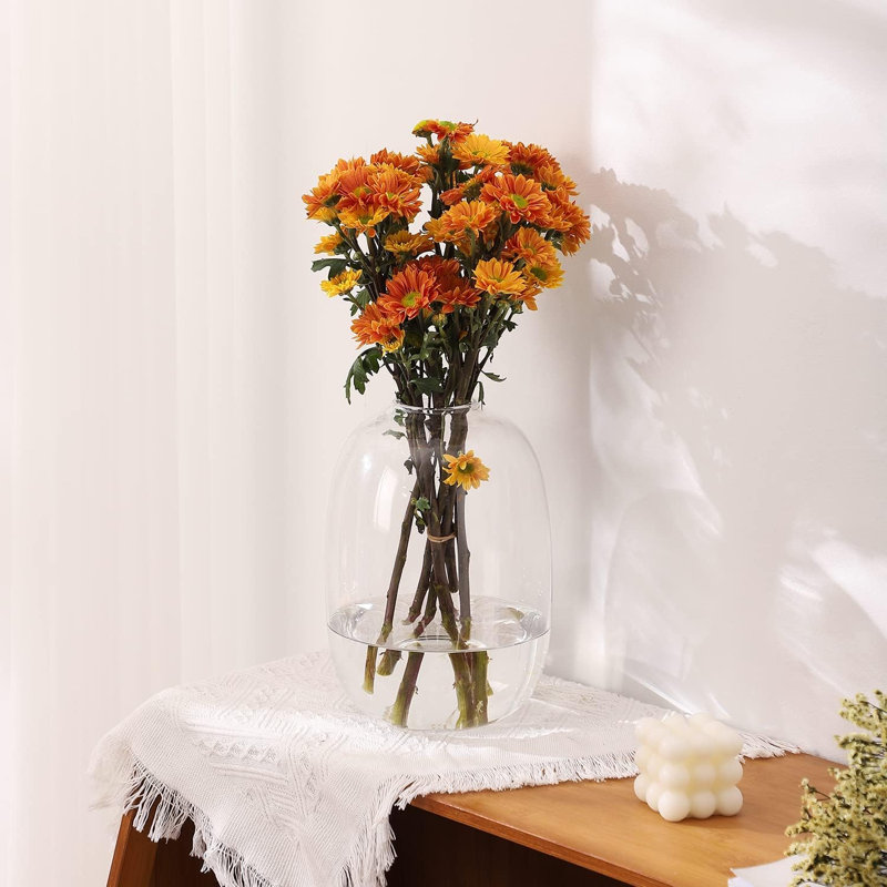 Vase de table en verre Narron, Blanc