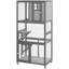 Niche pour chat en bois d'extérieur à l'épreuve des intempéries et sur roulettes 74 po Pawhut Catio, gris clair-578587560