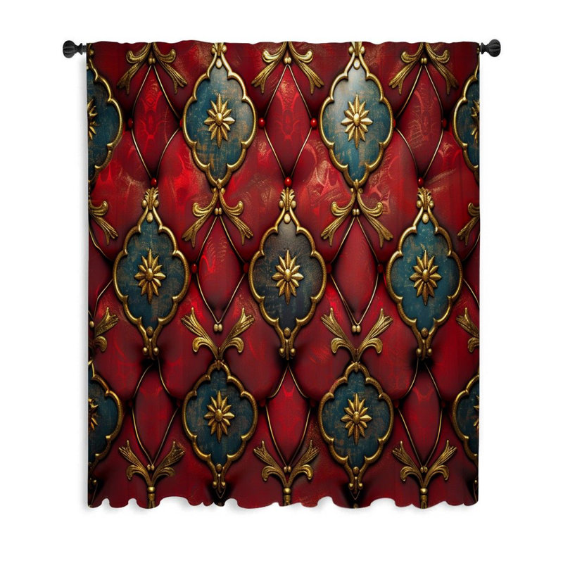 Royal Pattern Window Curtains, Decoration Blockout & Sheer Curtains - 1 Panel, 50" W x 84" L