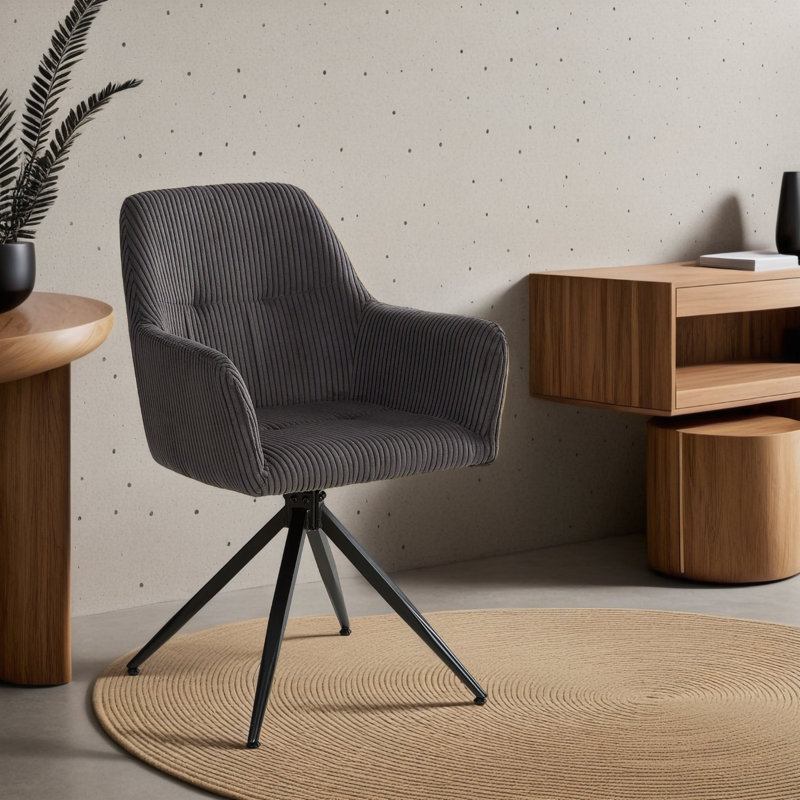 Maglione Upholstered Armchair, Grey/Brown/Blue, Black