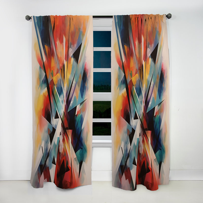 Rideau obscurcissant en velours abstrait Bellanger, L 52 po x L 120 po