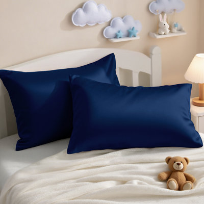 500 Thread Count Egyptian Cotton Sateen Toddler Pillowcases, Envelope Closure Soft Breathable Pillow Covers, 13×18 Inch, 2 Pack