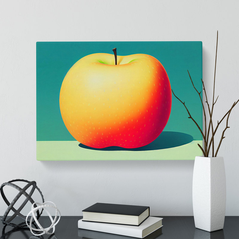 Single Apple Fruit Vol.2 - Wrapped Canvas, 35cm H x 50cm W x 3cm D