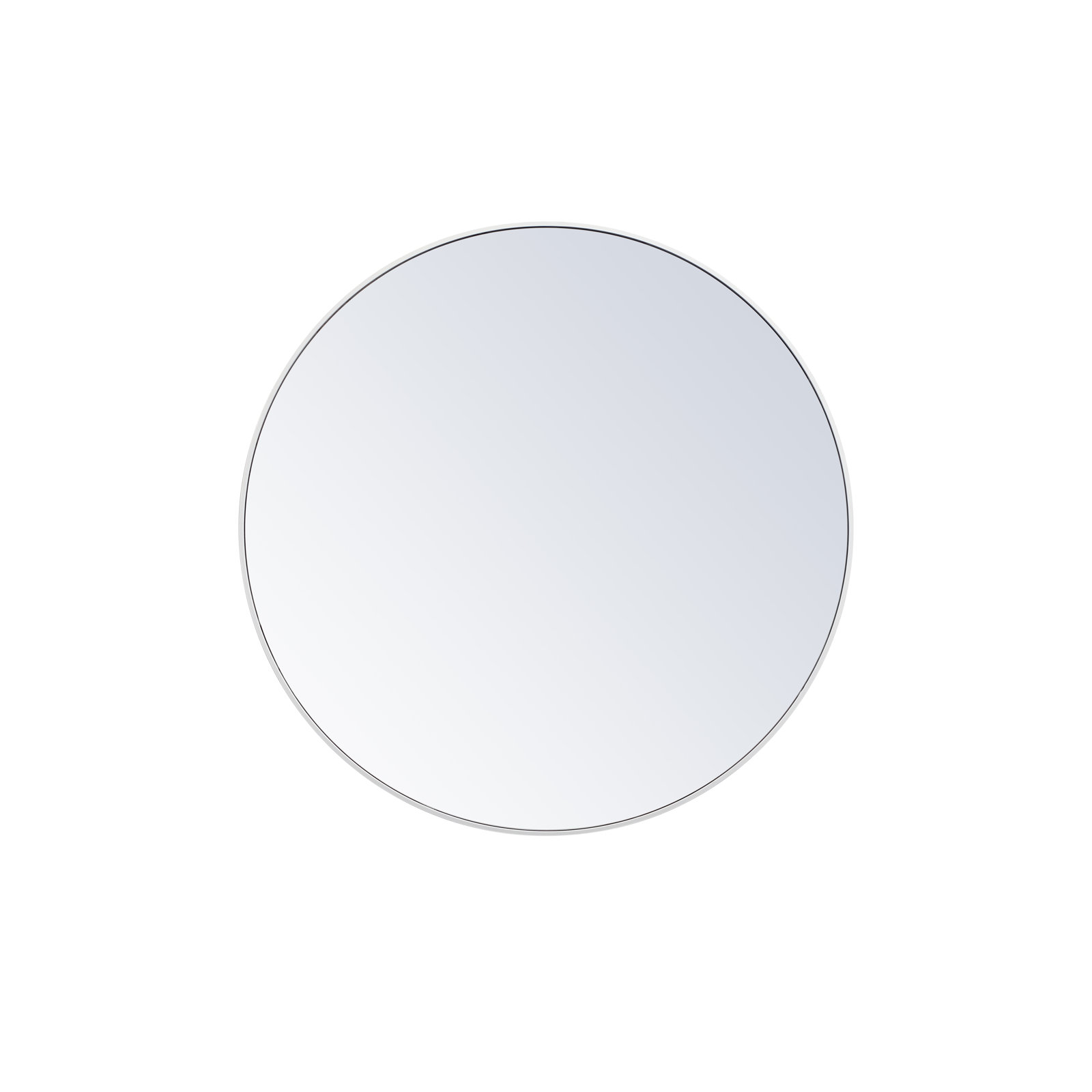 Sabine Metal Round Wall Mirror, White, 18" x 18"