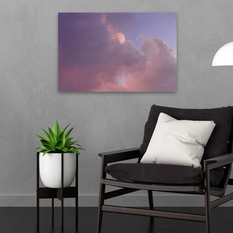 Moonset - Bokeh Coulds Moon Photography Art, 16" H x 24" W