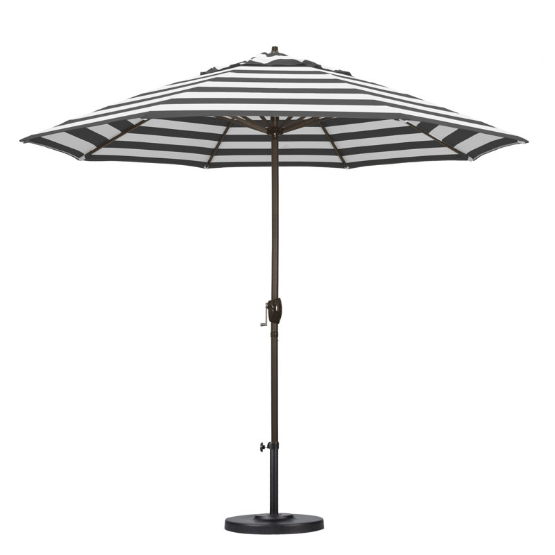 Mira 9' Market Sunbrella® Umbrella, Cabana Classic Black Stripe Sunbrella®