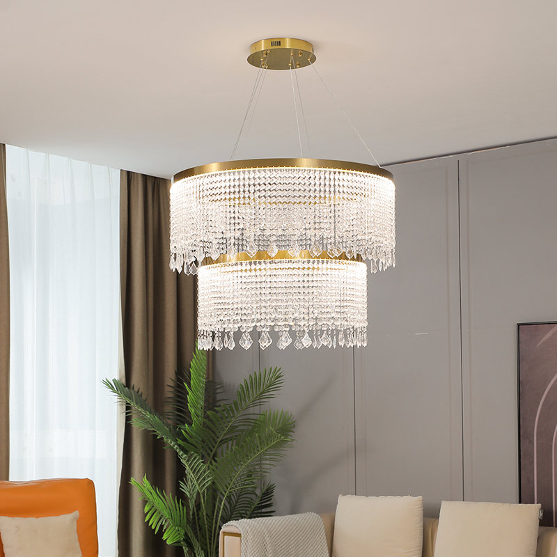 Catlyn 2 - Light Gold LED Crystal Pendant