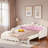 Extending Upholstered Daybed With Led Lights And Crown Headboard-1418250644