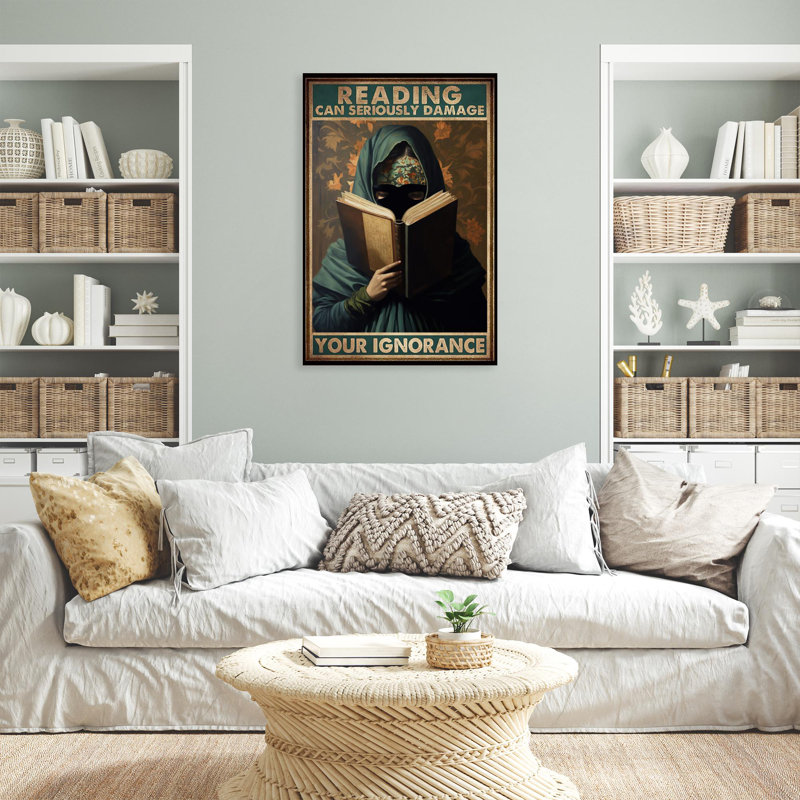" Reading Can Seriously Damage ", 14" H x 11" W x 1.25" D
