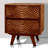 Harmony Solid Wood 2-Drawer Nightstand – Mid-Century Modern Bedside Table with Hand-Carved Wood Texture-1316679318