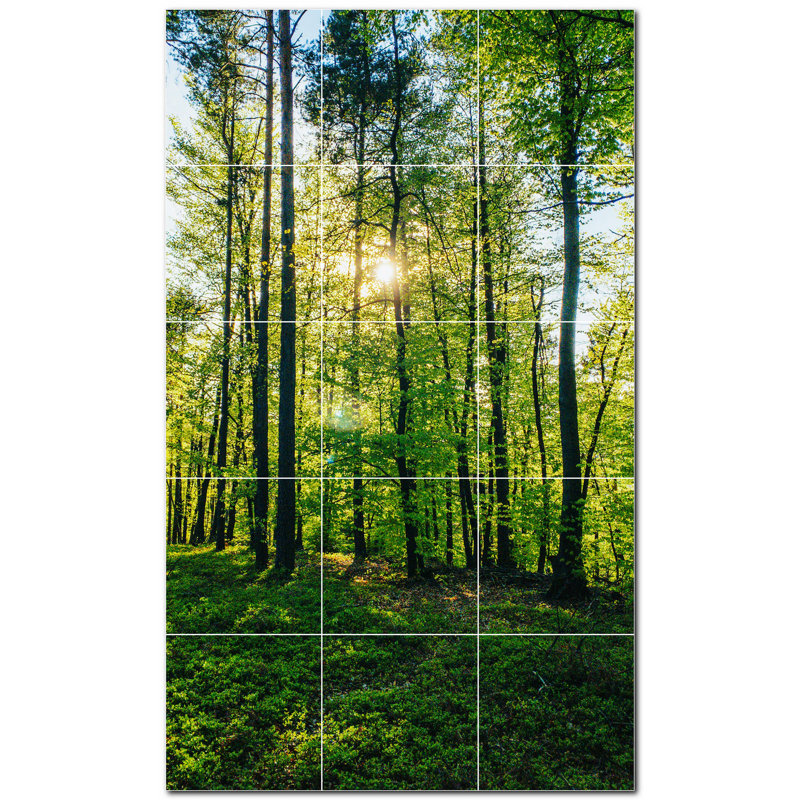 Murale décorative en céramique 8 po x 8 po Trees