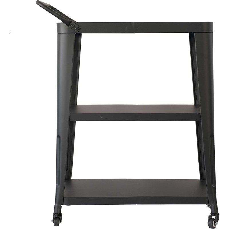 Chariot de salle à manger industriel à 3 niveaux avec roulettes pivotantes, durable et peu encombrant pour la cuisine et les réceptions