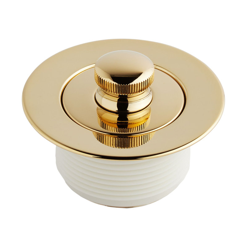 Lift & Turn Tub Drain with Adapter Sleeve - Polished Brass, Polished Brass