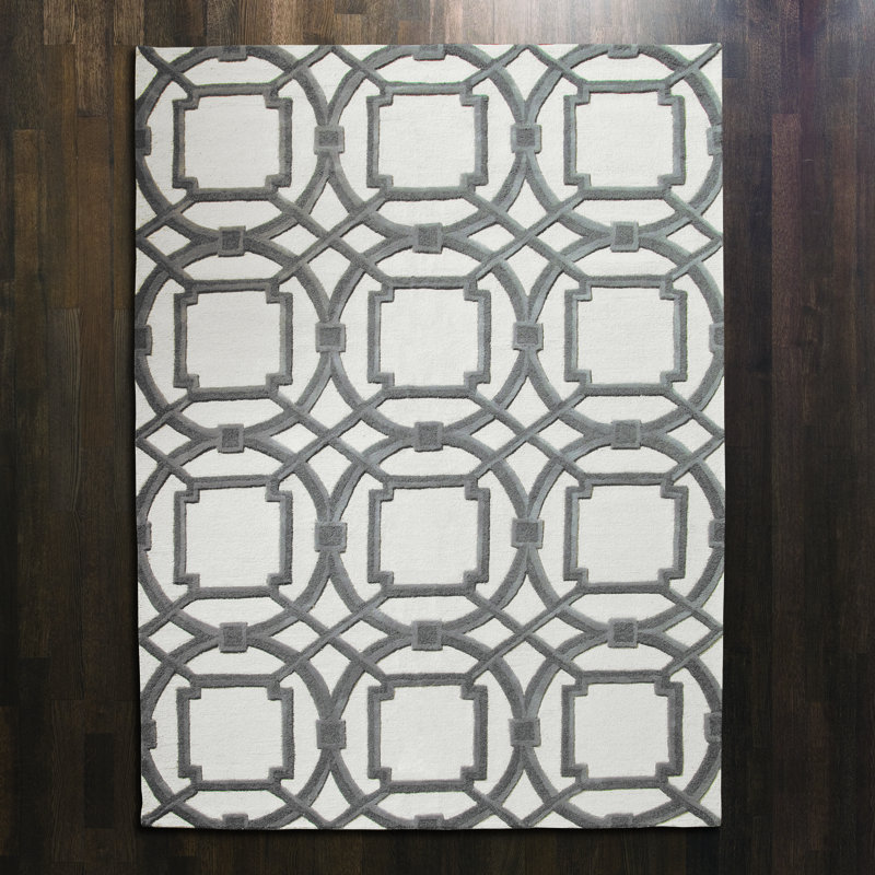 Arabesque Rug-Grey/Ivory, Rectangle 6' x 9'