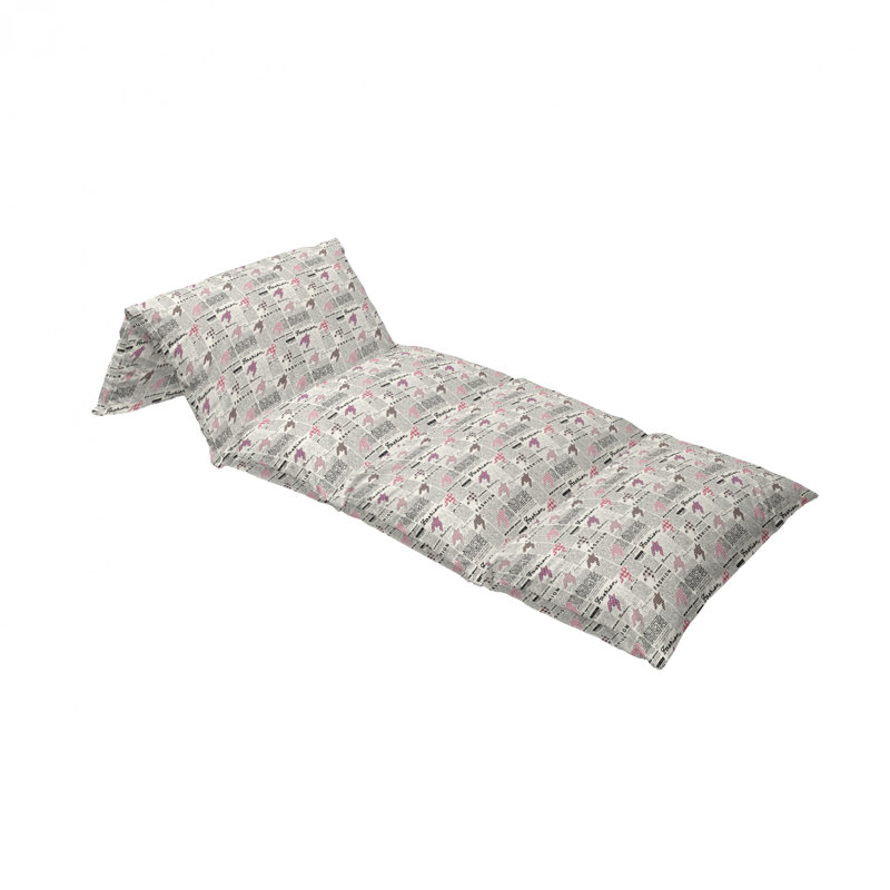 Housse de coussin d'extérieur Illustration de journaux avec éléments ornementaux, H 2 po x l 36 po x P 88 po
