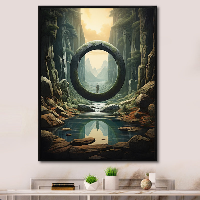 «Mind-Blowing», art mural surréalisme, Cadre photo noir simple, H 40 po x l 30 po x P 1,5 po