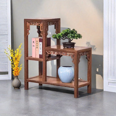 Solid Wood Exquisitely Carved Plant Stands