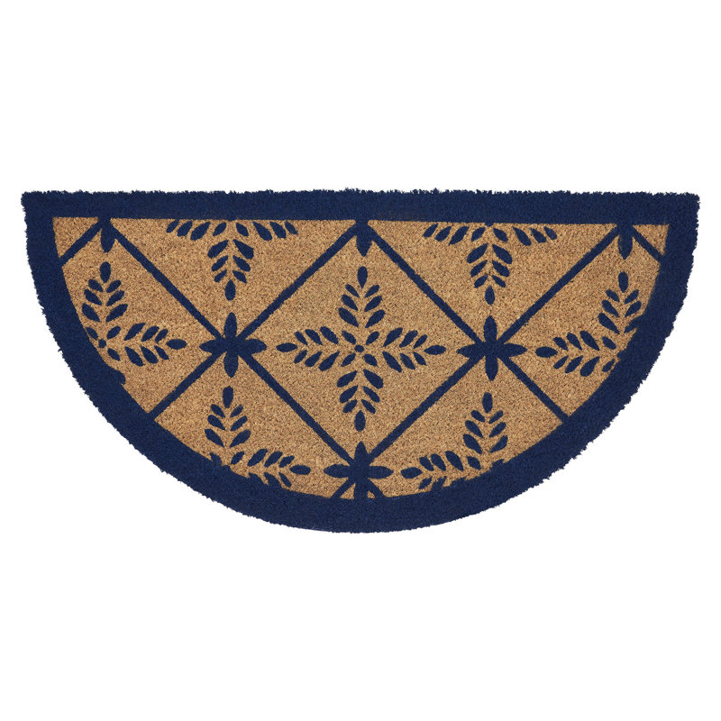 Tapis Durango bleu en demi-cercle 16,5 x 33