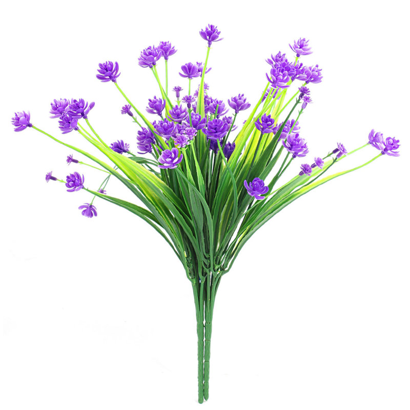 Lot de 10 bouquets de fleurs artificielles résistantes aux UV, arbustes en plastique résistant aux UV pour l'intérieur et l'extérieur de la maison et du jardin