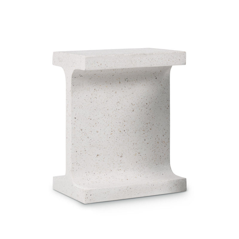 Justin End Table, Ivory Terrazzo