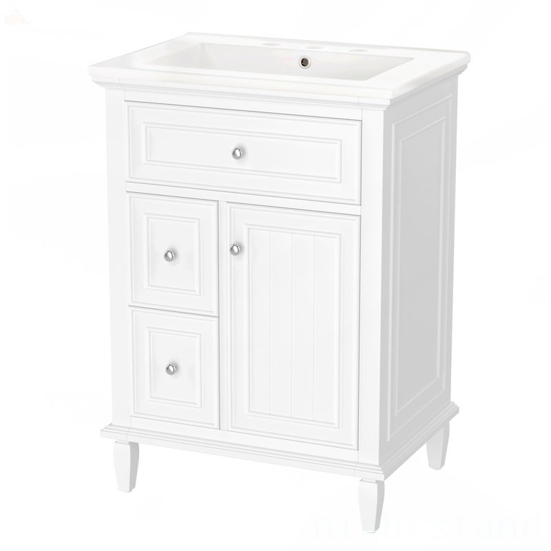 Meuble-lavabo 24 po avec lavabo, Blanc