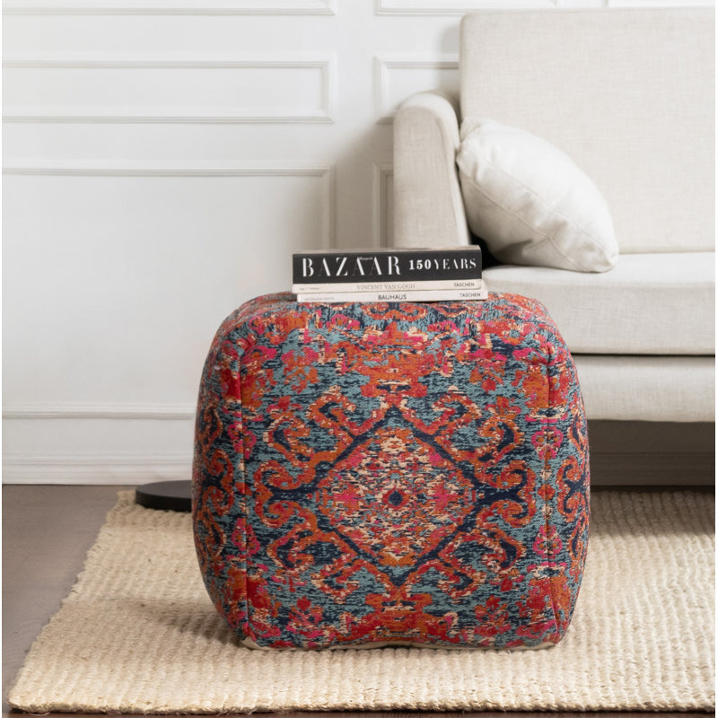 Repose-pieds multicolore 20 po x 20 po x 20 po Glaspy, Rouge