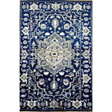 Proprietary Patterns Wool Oriental Area Rug in Lauran Dark Blue