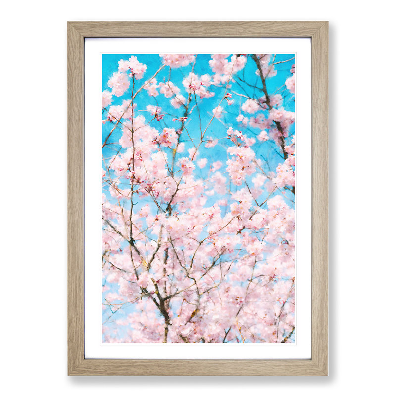 Branches of a Cherry Blossom - Picture Frame Painting, 36cm H x 27cm W x 2cm D, Oak