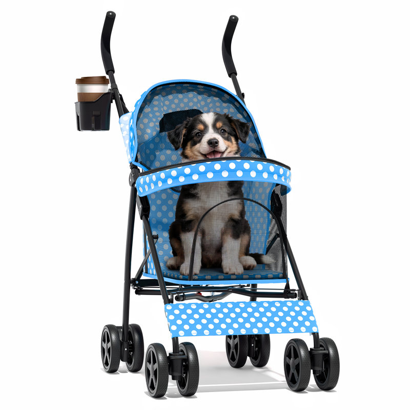Poussette pour chien avec poussette réglable, Bleu