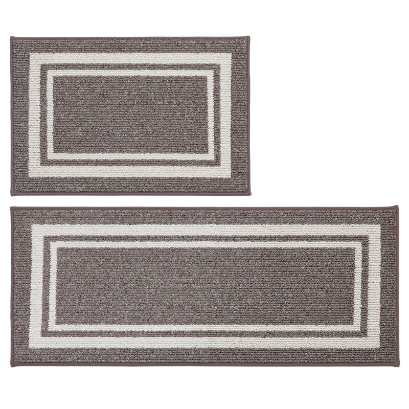 Modern & Contemporary Non-Skid Kitchen Mat, Brown, Rectangle 609.6cm x 914.4cm + 50.8cm x 121.9cm