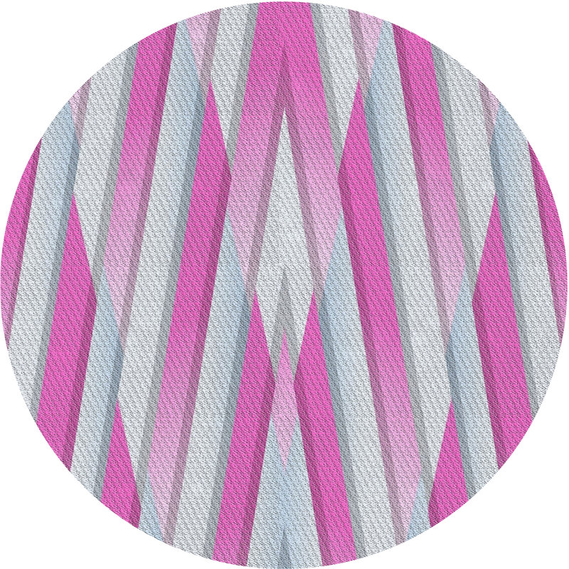 Tapis de zone rose à motif, Rond 4 pi