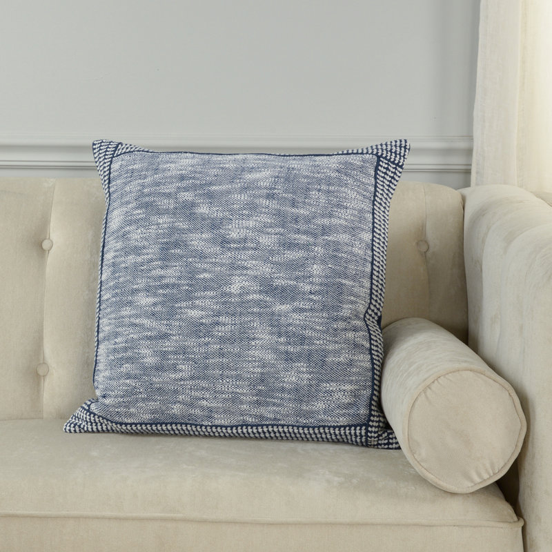 Coussin 100% coton, Bleu, Mélange de duvet