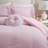 Romantic Pink Microfiber Bedding Sets, Double Ruffle Design For Cozy Bedroom