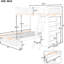 Lit superposé en bois gris avec lits simples superposés, six tiroirs et fond amovible avec motifs de tablettes de rangement réglables-421049833-421049830