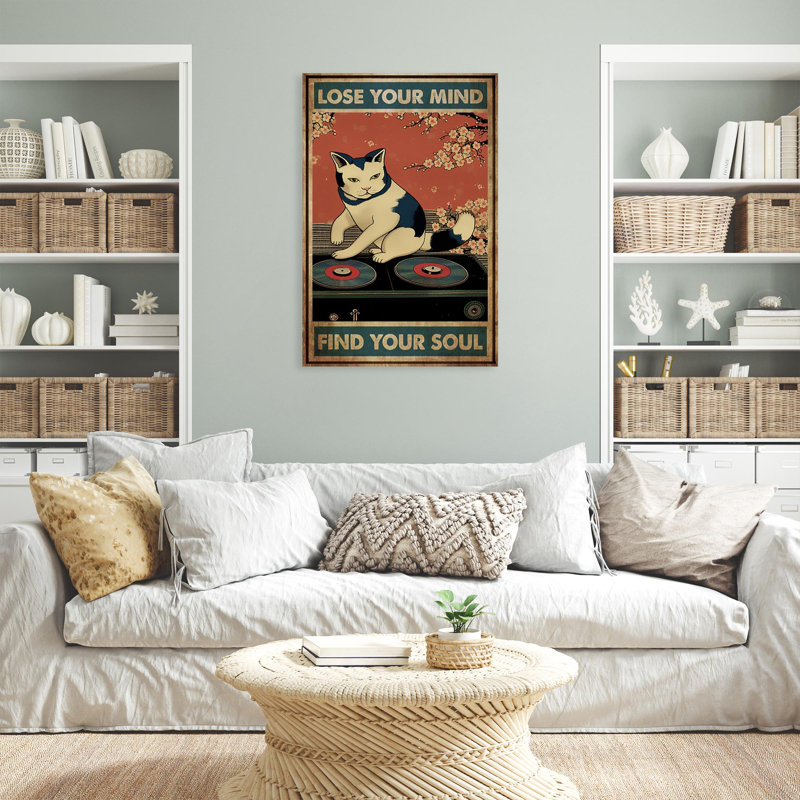 Chat, «Lose your mind», impression sur toile, H 20 po x l 16 po x P 1,25 po