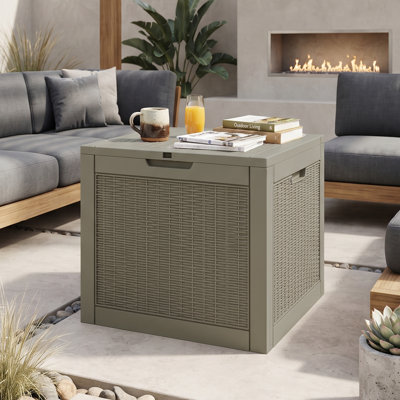 22" D X 17" W 40 Gallon Water Resistant Lockable Deck Box With Seat