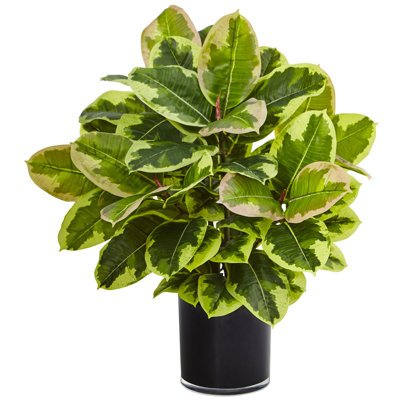 24 " H Faux Foliage Plant in Glass Planter