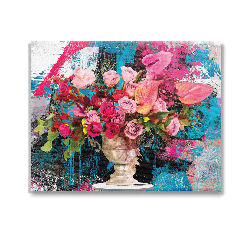 Art urbain sur toile Bouquet de roses urbaines par Porter Hastings, H 16 po x l 20 po